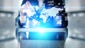 Business and marketing strategy dashboard, Data analysis control panel on virtual screen. Royalty Free Stock Photo