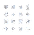 Business maturation line icons collection. Progression, Evolution, Development, Growth, Maturity, Advancement