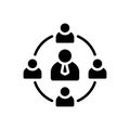 Black solid icon for Business meeting, network and connection