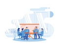 Business Meeting concept. Group of business people having a meeting around a conference table. Royalty Free Stock Photo