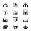 Business meeting and Conference icons set