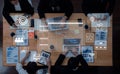 Business Meeting with Digital Data Visualization, Team Collaboration, Technology Integration, Project Management Tools Royalty Free Stock Photo
