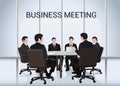 Business meeting.A group of businessmen is negotiating round the table