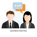 Business Meeting Icon Flat design Concept Royalty Free Stock Photo