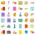 Business meeting icons set, cartoon style Royalty Free Stock Photo