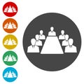 Business Meeting Icons set Flat Graphic Design - Illustration Royalty Free Stock Photo