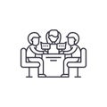 Business meeting line icon concept. Business meeting vector linear illustration, symbol, sign Royalty Free Stock Photo