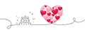 Business meeting line icon. Employee nomination sign. Continuous line big heart. Vector