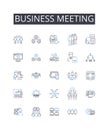 Business meeting line icons collection. Vineyard, Sommelier, Vintage, Grapes, Cork, Rose, Chardonnay vector and linear Royalty Free Stock Photo