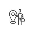 Business meeting location line icon