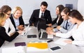 Business meeting of multinational managing team Royalty Free Stock Photo