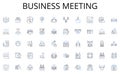 Business meeting line icons collection. Leader, Manager, Director, Coach, Mentor, Overseer, Boss vector and linear