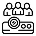 Business meeting projector icon outline vector. Leader manager
