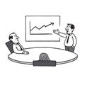 Business Meeting Strategy. Cartoon Vector Illustration