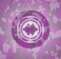 Business meeting teamwork icon on pink and purple camo texture