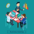 Business Meeting and Teamworking Isometric Concept