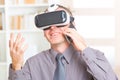 Business meeting with virtual reality headset Royalty Free Stock Photo