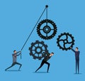 Business men collaboration gear team work carrying Royalty Free Stock Photo