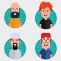 Business men flat avatars set with smiling face. Team icons collection. Royalty Free Stock Photo