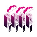 business men group team and database server cloud storage Royalty Free Stock Photo