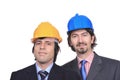 Business men portrait with hardhats