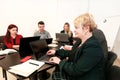 Business men and women at the meeting. Corporate group. Full concentration at work. Group of business people working. Royalty Free Stock Photo