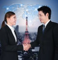 Business men and women shaking hands Royalty Free Stock Photo