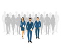 Business men and women silhouette. team business people group hold document folders. Teamwork concept. Royalty Free Stock Photo