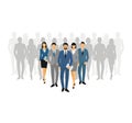 Business men and women silhouette. team business people group hold document folders. Teamwork concept. Royalty Free Stock Photo