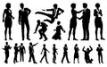 Business Men and Women Silhouettes Royalty Free Stock Photo