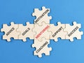 Business mentoring concept on jigsaw puzzle pieces