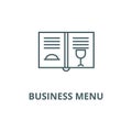 Business menu line icon, vector. Business menu outline sign, concept symbol, flat illustration