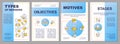 Business merger processes blue brochure template