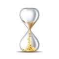 Business metaphor - time is money, hourglass with falling gold coins