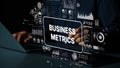 Business Metrics Analysis with Analytics Dashboard and Digital Data Visualization on Laptop Screen. Asymptotic smart Royalty Free Stock Photo