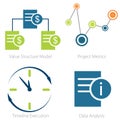 Business metrics icon set
