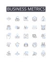 Business metrics line icons collection. Financial indicators, Performance measures, Marketing analytics, Sales metrics