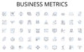 Business metrics line icons collection. Creation, Artistry, Design, Multimedia, Innovation, Space, Collaboration vector