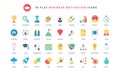 Business mission, challenge and motivation trendy flat icons set, HR recruiting, leadership