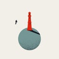 Business mission and direction vector concept. Symbol of strategy, objective, ambition. Minimal design illustration.