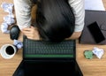 Business mistake on the desk Working document