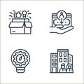 business model canvas line icons. linear set. quality vector line set such as company, process, revenue