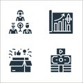 business model canvas line icons. linear set. quality vector line set such as revenue, quality, growth