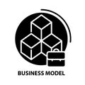 business model icon, black vector sign with editable strokes, concept illustration Royalty Free Stock Photo
