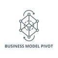 Business model pivot line icon, vector. Business model pivot outline sign, concept symbol, flat illustration