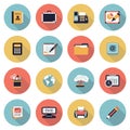 Business modern flat color icons. Royalty Free Stock Photo