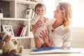 Business mom and baby boy Royalty Free Stock Photo