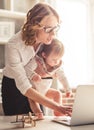 Business mom and baby boy Royalty Free Stock Photo