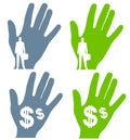 Business Money Hand Silhouettes Royalty Free Stock Photo