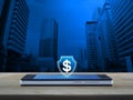 Business money insurance and protection online concept Royalty Free Stock Photo